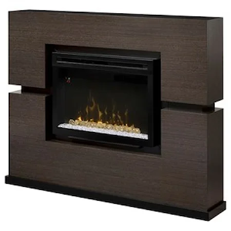 Modern Electric Fireplace and Mantel with On/Off Heat Option